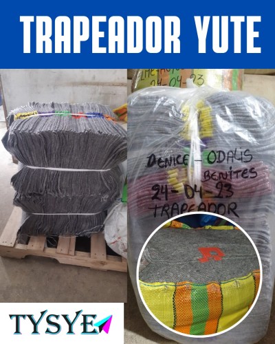 Trapeador  Yute Gris y Guinda la docena